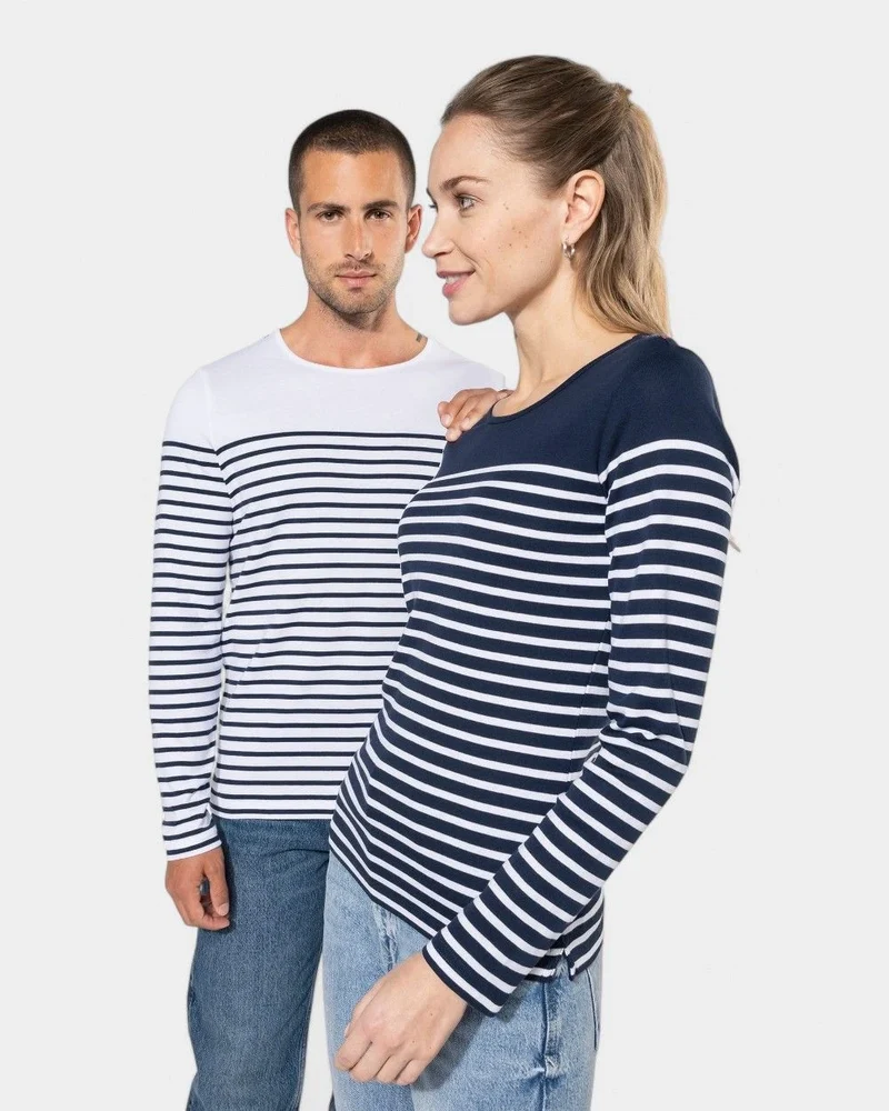 Marinière für Damen mit langen Ärmeln zum Personalisieren