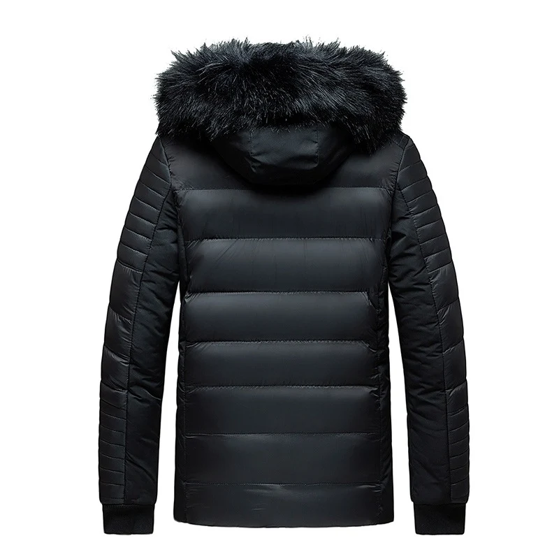 Herren Steppjacke mit Kapuze und Kunstfellbesatz, wind- und wasserabweisend Drune