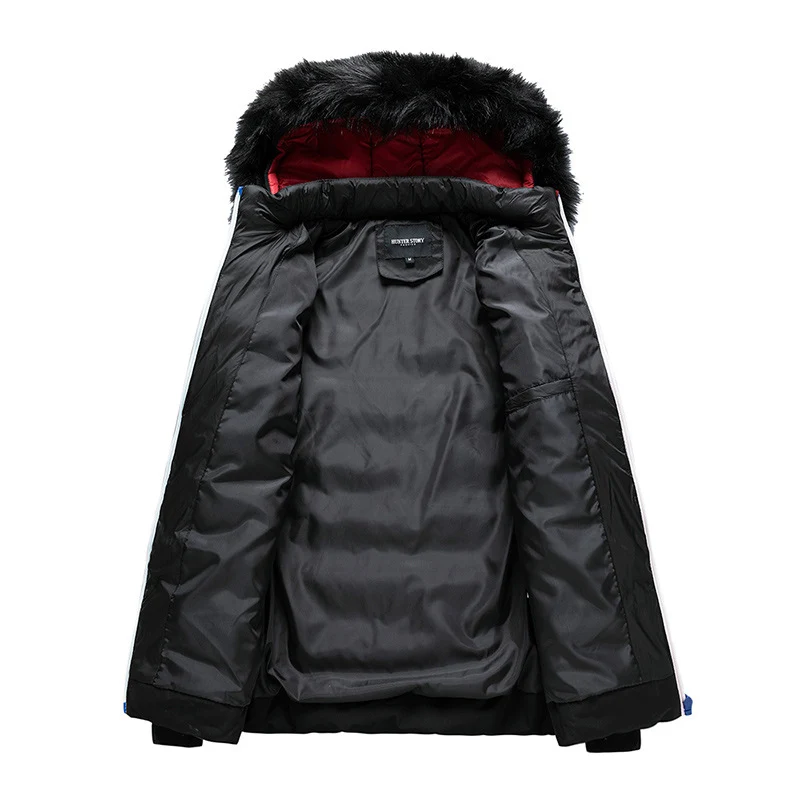 Herren Steppjacke mit Kapuze und Kunstfellbesatz, wind- und wasserabweisend Drune