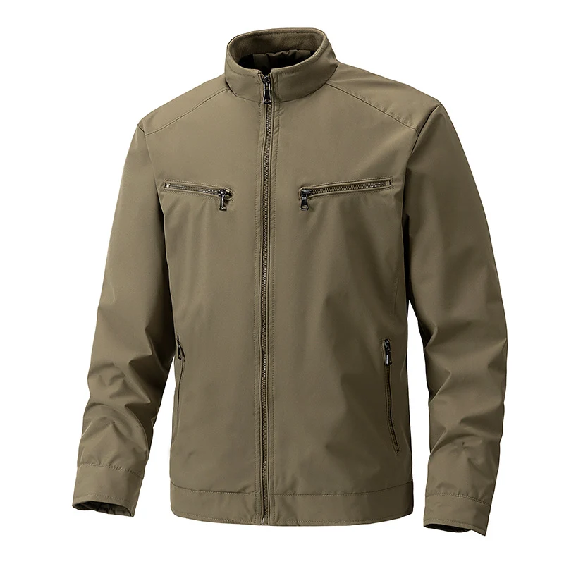 Herren Softshell-Outdoorjacke mit Stehkragen wasserabweisend und vier Reißverschlusstaschen Drune
