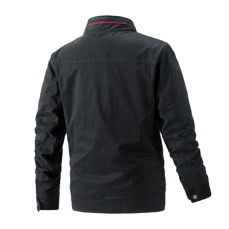 Herren Leichte wasserabweisende Zip-Jacke mit Stehkragen und kontrastiertem Futter Drune