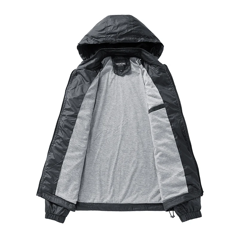 Herren Leichte wasserabweisende kompakt verstaubare Windjacke mit Kapuze Drune
