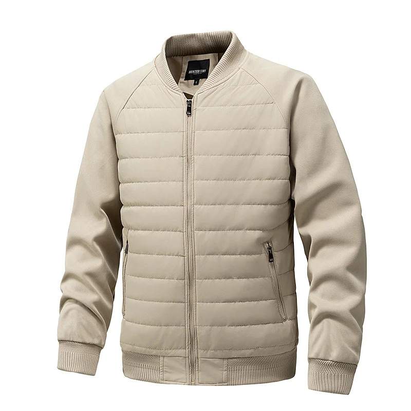 Herren Leichte Hybrid-Bomberjacke mit gesteppter Front Raglanärmeln und Rippbündchen Drune