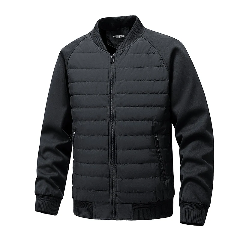 Herren Leichte Hybrid-Bomberjacke mit gesteppter Front Raglanärmeln und Rippbündchen Drune