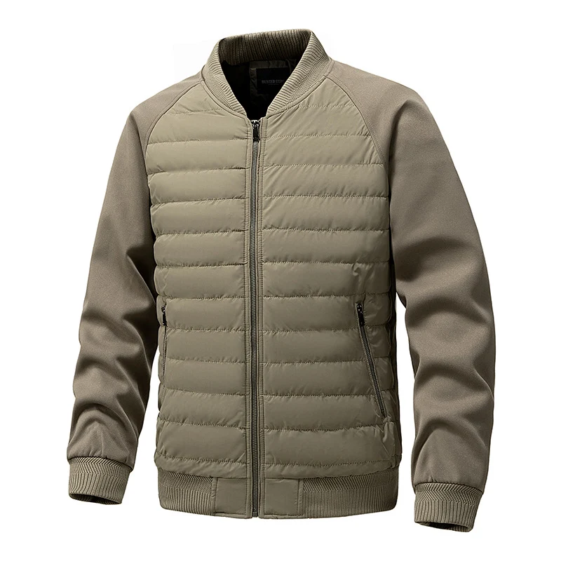 Herren Leichte Hybrid-Bomberjacke mit gesteppter Front Raglanärmeln und Rippbündchen Drune
