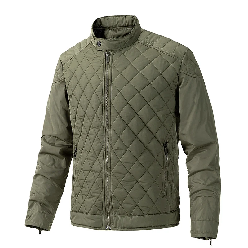 Herren gesteppte leichte Thermojacke mit Stehkragen und Reißverschluss Drune