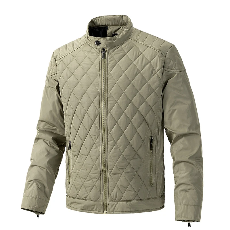 Herren gesteppte leichte Thermojacke mit Stehkragen und Reißverschluss Drune