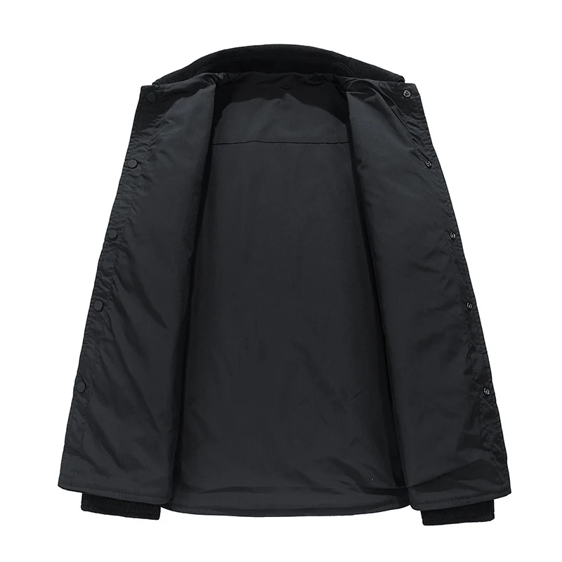 Herren Cordjacke mit Kentkragen, Brusttaschen und Druckknopfverschluss Drune