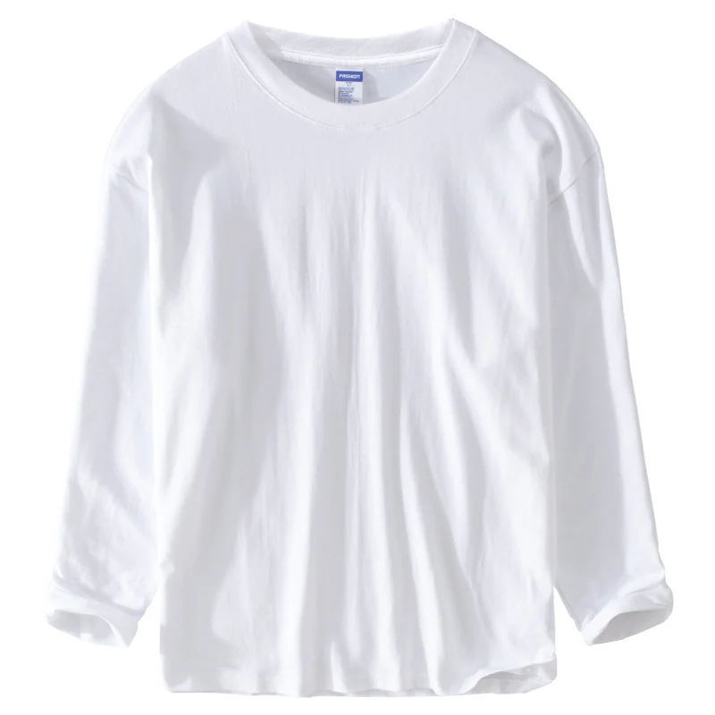 Unisex Langärmliges Premium-Basics-Langarmshirt aus Baumwollmix mit Rundhalsausschnitt Drune