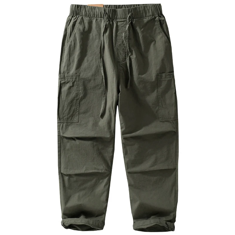 Herren Weite Cargohose im Utility‑Stil mit Kordelzug und aufgesetzten Beintaschen Drune