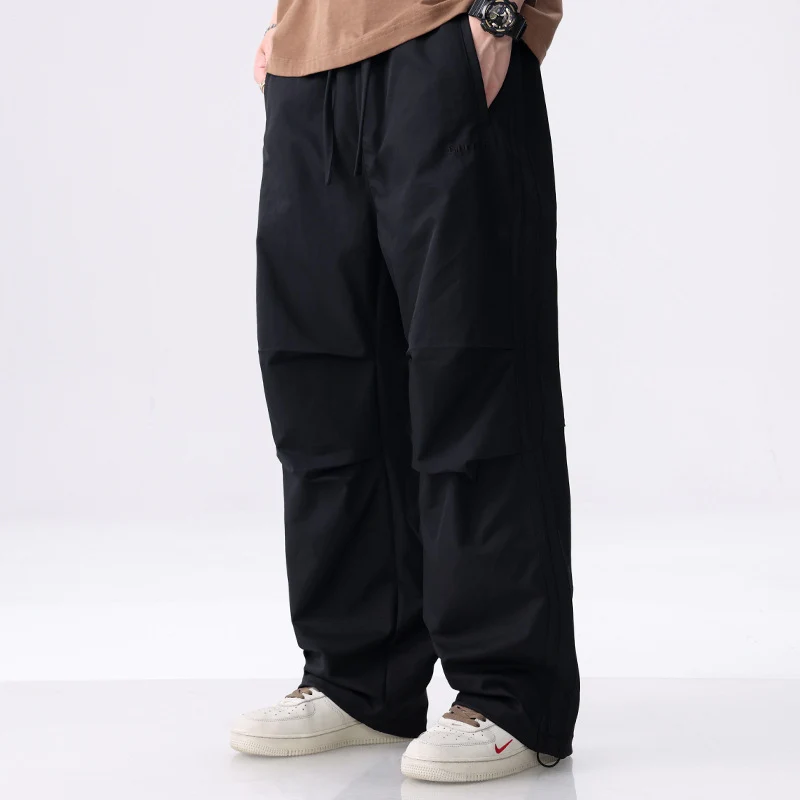 Herren Weite Cargo-Hose mit Tunnelzug, Knie-Panels und seitlichen Zierstreifen Drune