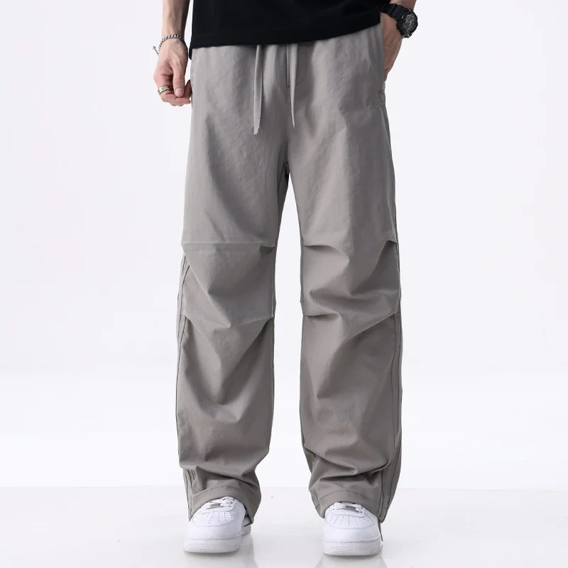 Herren Weite Cargo-Hose mit Tunnelzug, Knie-Panels und seitlichen Zierstreifen Drune