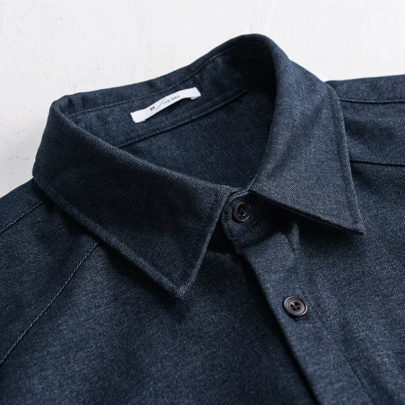 Herren Weiches Denim-Overshirt mit Pattentasche und lockerem Schnitt Drune