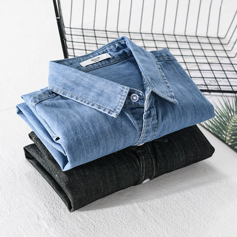 Herren Washed-Denim-Überhemd im Relaxed-Fit mit Brusttasche und kontrastreicher Naht Drune