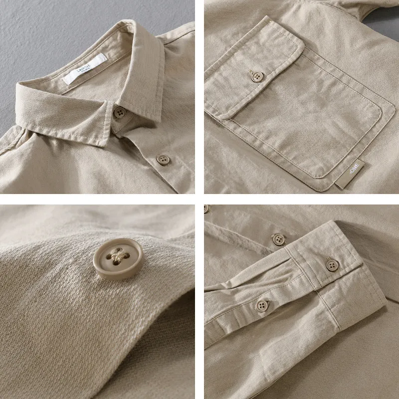Herren Vielseitiges Baumwoll-Overshirt mit aufgesetzter Klappentasche und entspanntem Schnitt Drune