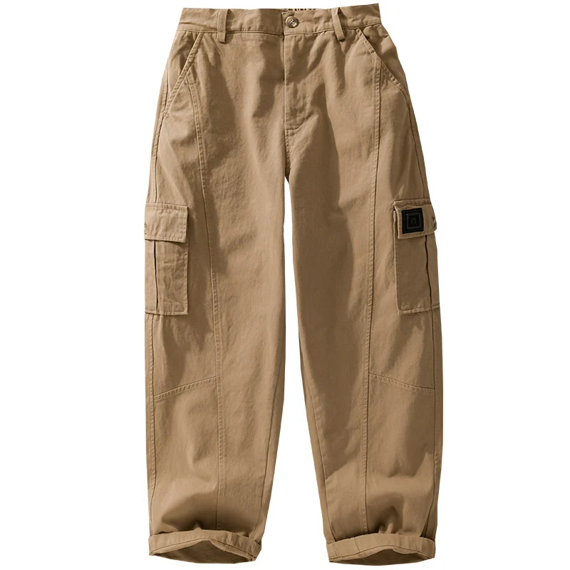 Herren Utility-Cargo-Hose aus Baumwoll-Twill mit aufgesetzten Beintaschen und relaxed Tapered Fit Drune