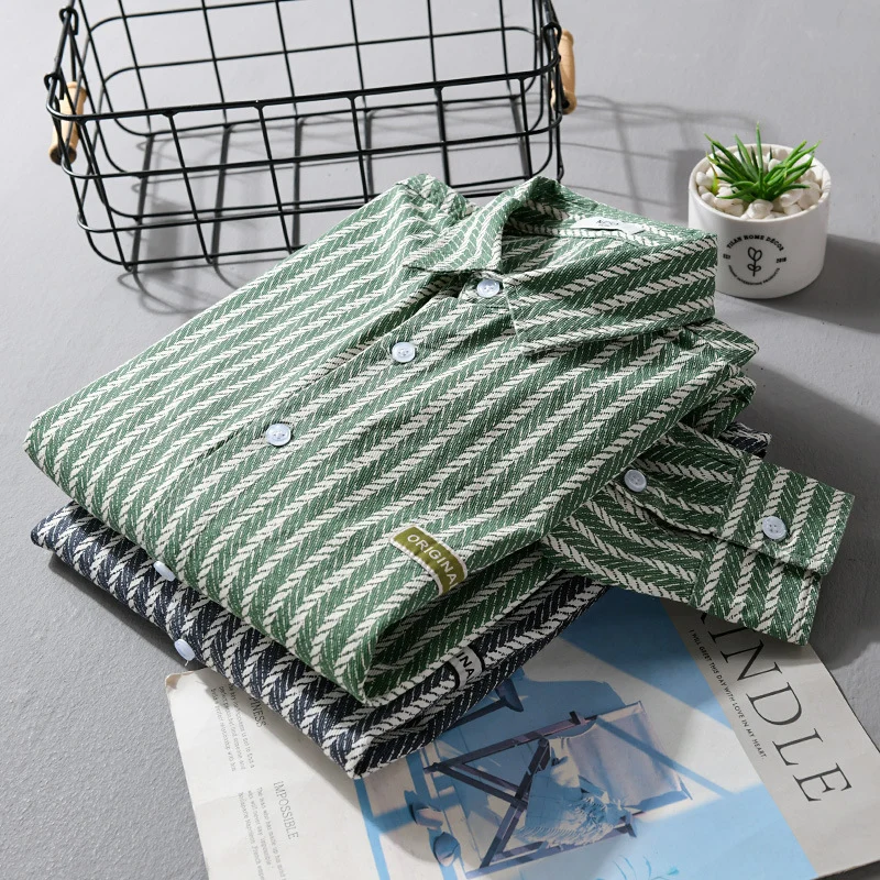 Herren Texturiertes Hemdjacken-Overshirt mit diagonaler Fischgrät-Struktur Drune