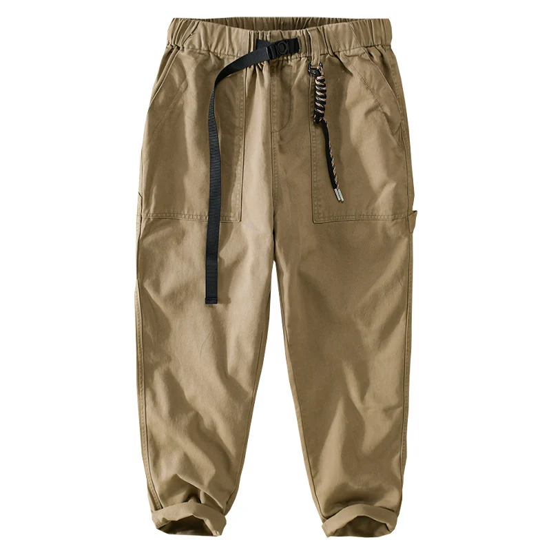 Herren Tapered-Cargohose im Utility-Stil mit gekrempeltem Saum und elastischem Bund Drune
