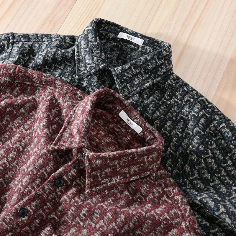 Herren Strukturiertes Jacquard-Overshirt mit Brusttasche und Relaxed Fit Drune