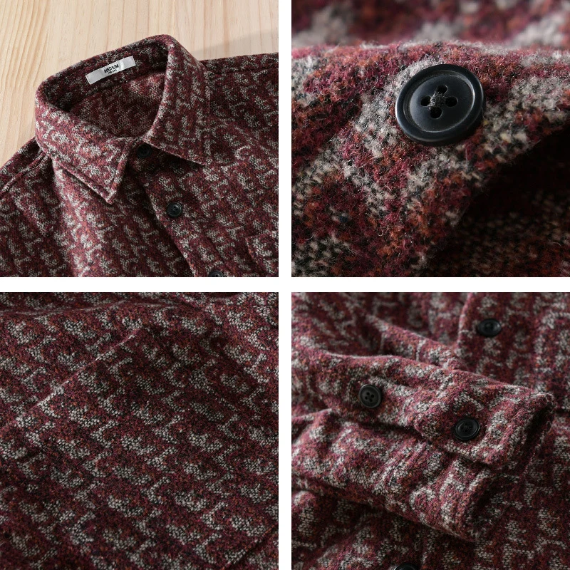 Herren Strukturiertes Jacquard-Overshirt mit Brusttasche und Relaxed Fit Drune