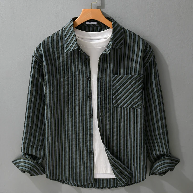 Herren Strukturierter Cord-Overshirt im Relaxed-Fit mit aufgesetzter Brusttasche Drune
