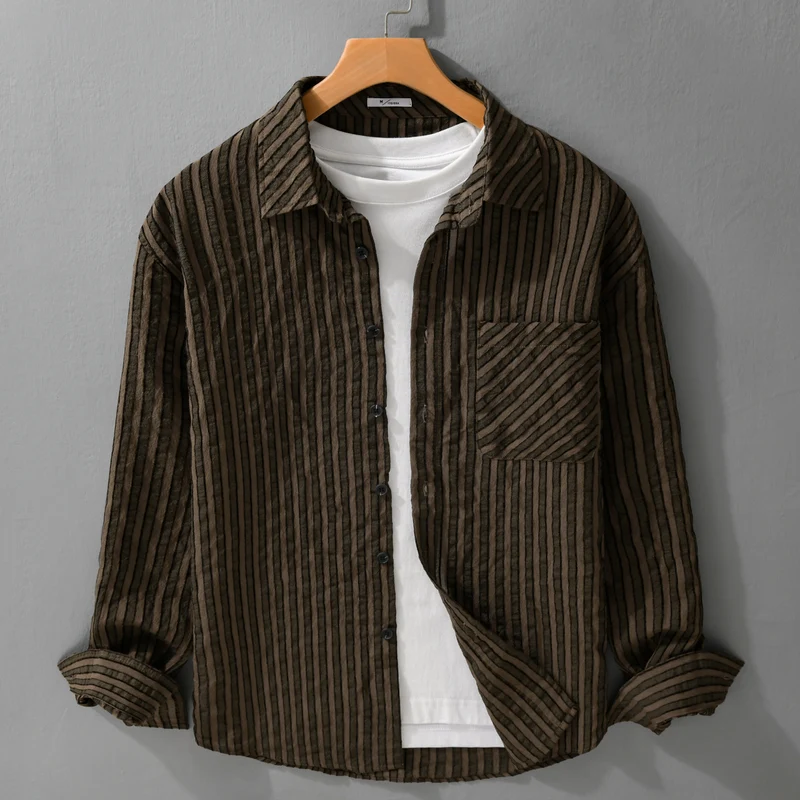 Herren Strukturierter Cord-Overshirt im Relaxed-Fit mit aufgesetzter Brusttasche Drune