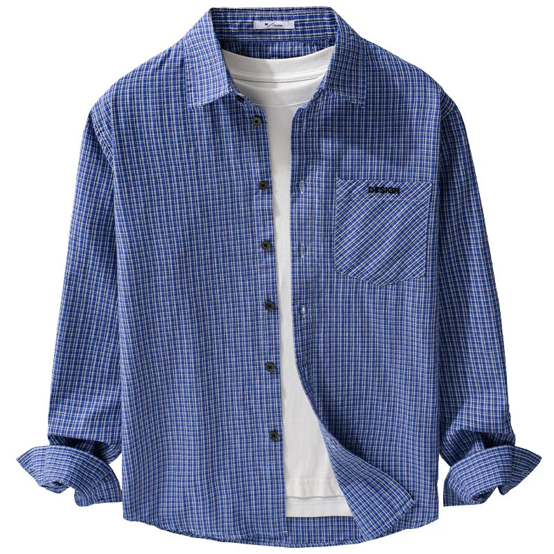 Herren Karo-Layering-Hemd im Overshirt-Stil aus weichem Baumwollpopeline Drune