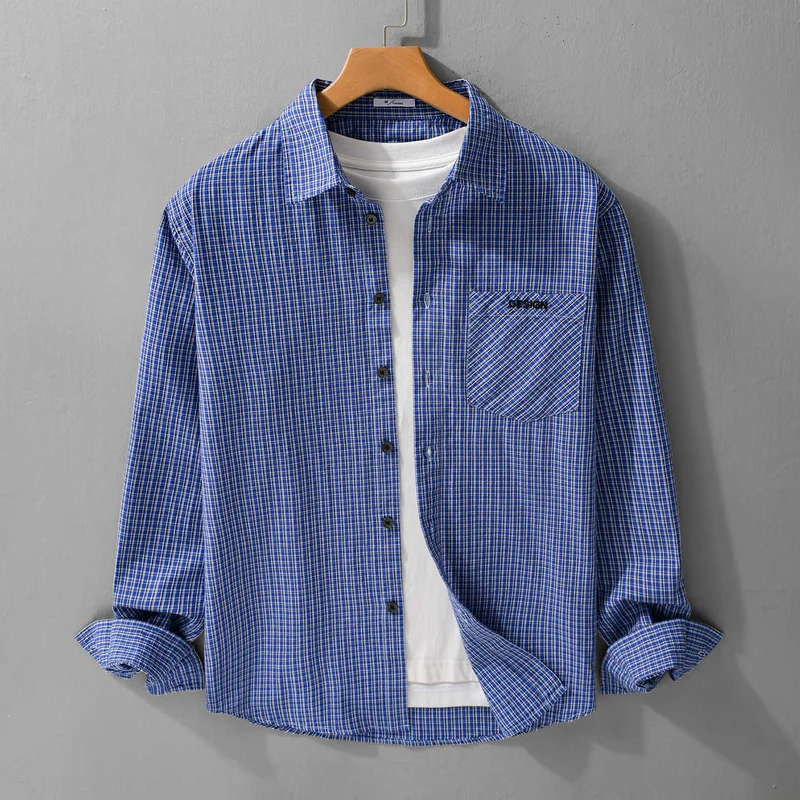 Herren Karo-Layering-Hemd im Overshirt-Stil aus weichem Baumwollpopeline Drune