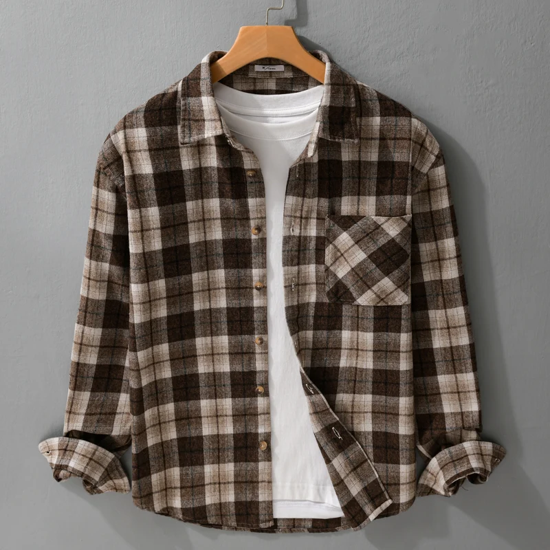 Herren Karo‑Flanell Überhemd Drune