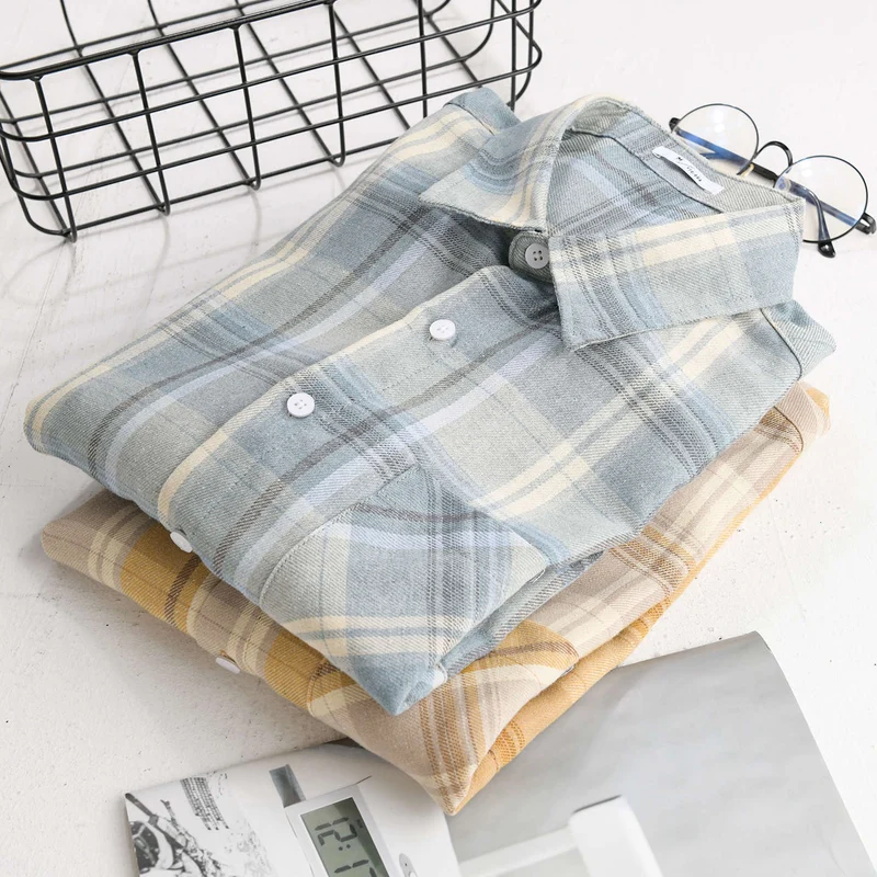 Herren Kariertes Leichtes Flanell-Overshirt mit Brusttasche und Relaxed-Fit Drune