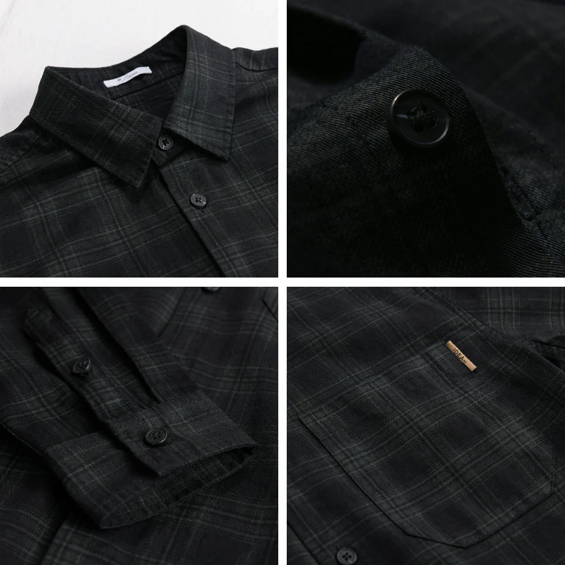 Herren Kariertes Hemdjacken-Overshirt aus leichtem Twill mit Brusttasche Drune