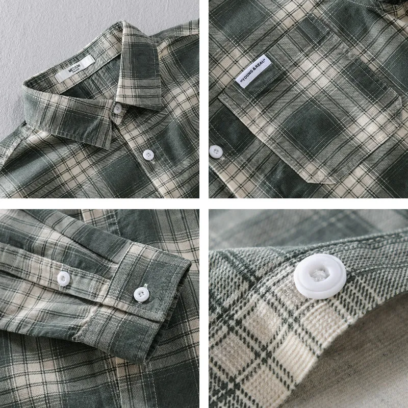 Herren Kariertes Flanellhemd im Overshirt‑Stil mit Brusttasche und Relaxed‑Fit Drune