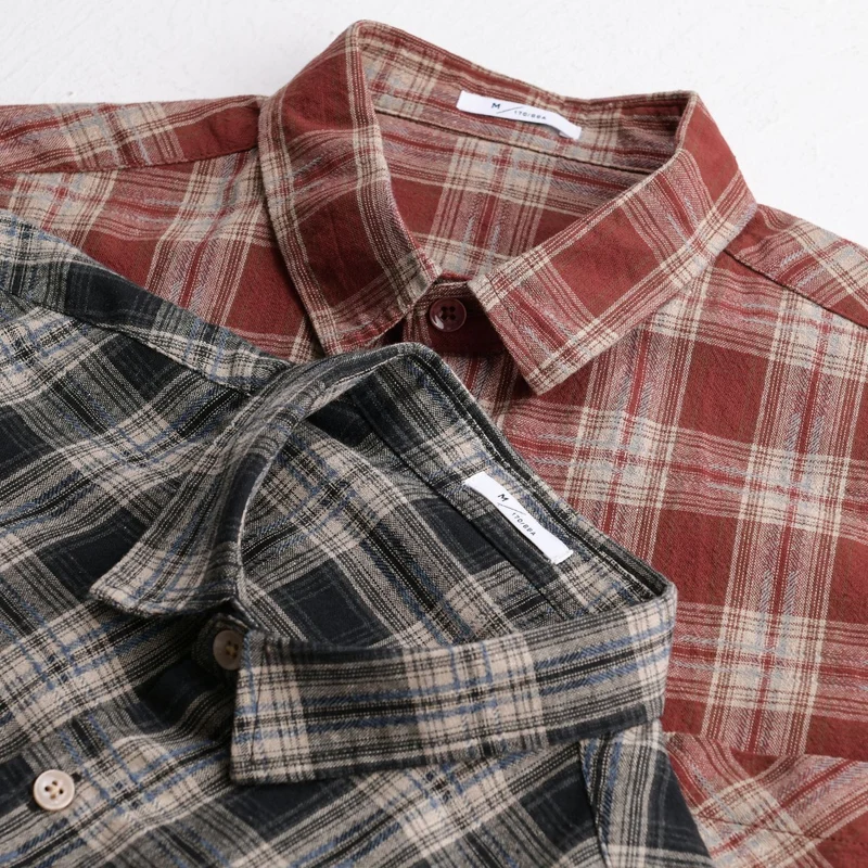 Herren Kariertes Flanell-Überhemd im Vintage‑Look mit aufgesetzter Brusttasche und legerer Passform Drune