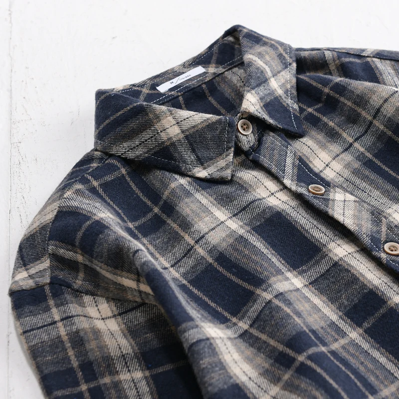Herren kariertes Flanell-Overshirt im Relaxed-Fit mit kontrastierter Brusttasche Drune