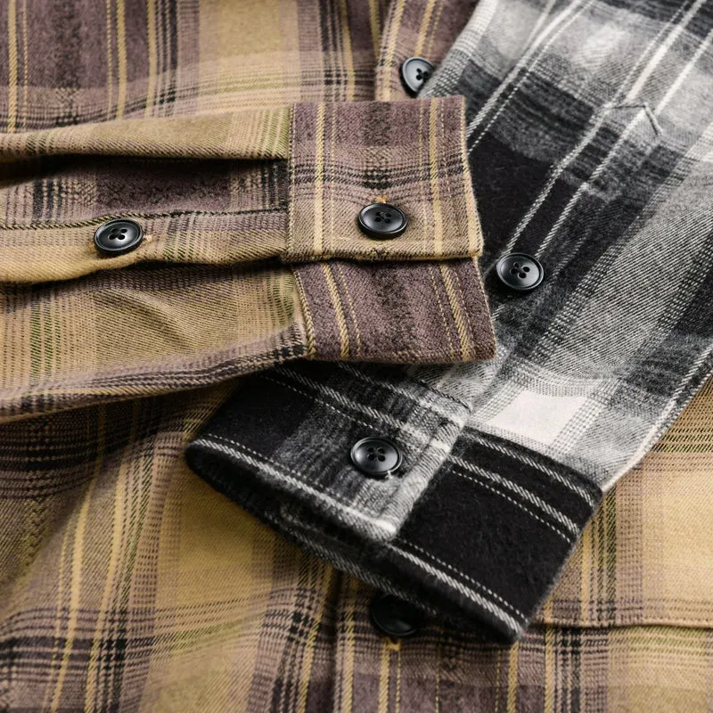 Herren Kariertes Flanell‑Hemdjacke im Overshirt‑Stil mit weich gebürsteter Oberfläche Drune