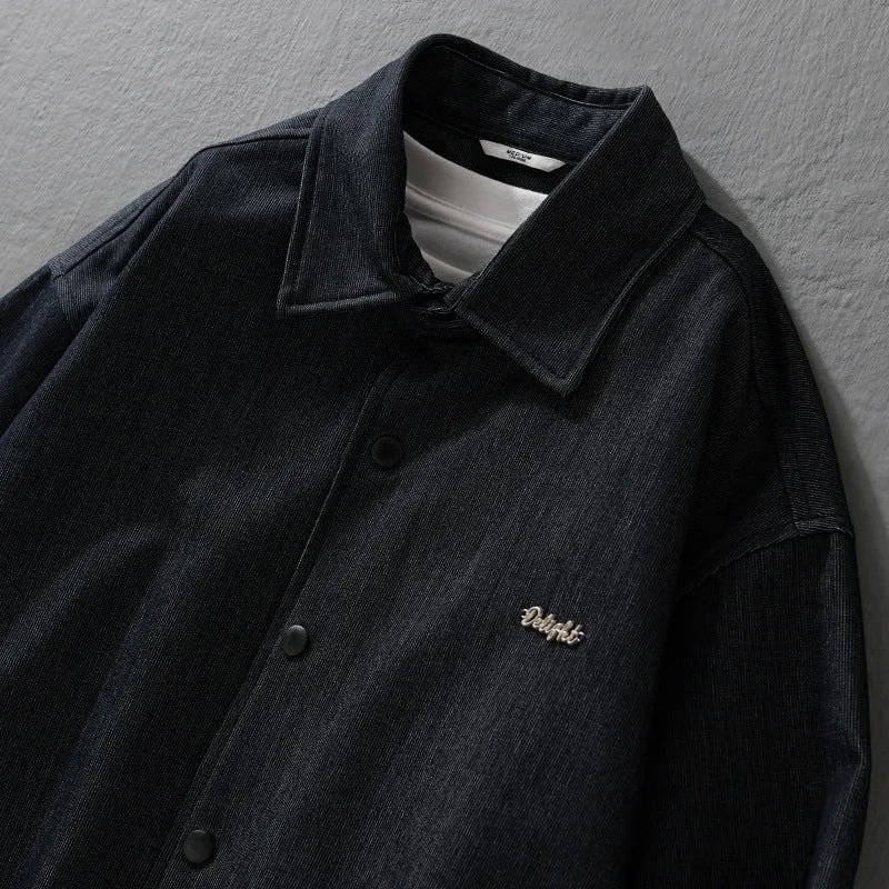 Herren Jeansjacke mit Druckknöpfen und elastischem Saum Drune