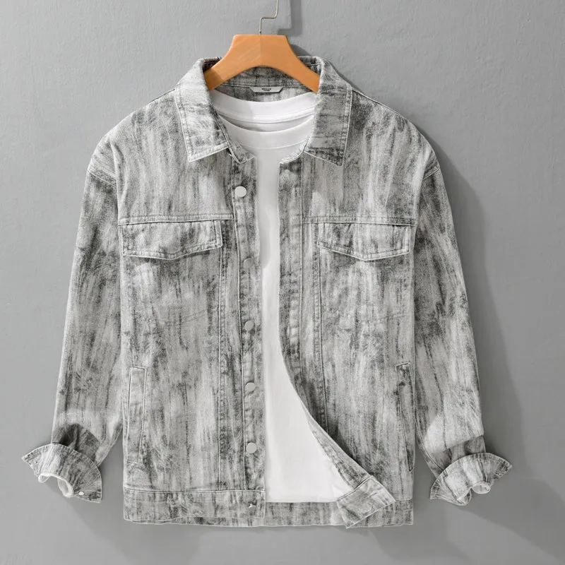Herren Jeansjacke im Acid‑Wash Look mit Oversize‑Schnitt Drune