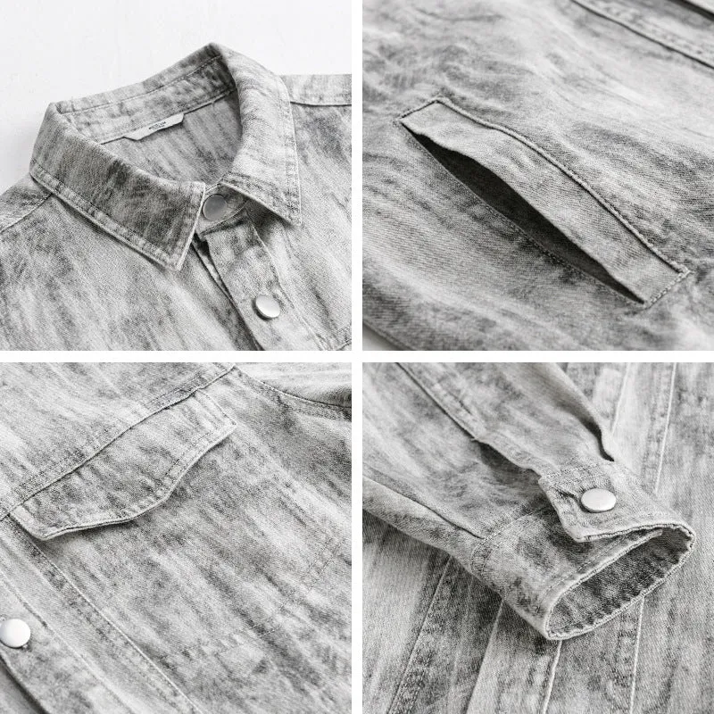 Herren Jeansjacke im Acid‑Wash Look mit Oversize‑Schnitt Drune