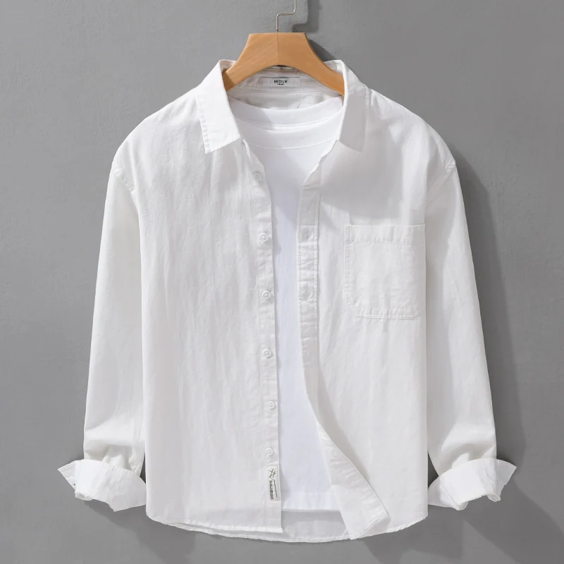 Herren Hemdjacken-Overshirt aus softem Baumwoll-Twill mit Relaxed-Fit und aufgesetzter Brusttasche Drune
