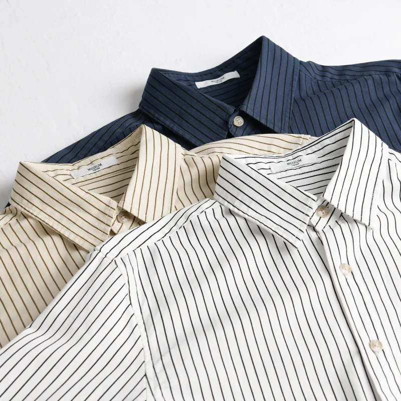 Herren Hemdjacken-Cut mit feinem Nadelstreifen und weichem Baumwollmix Drune