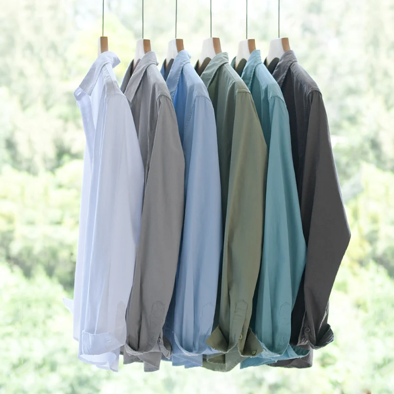 Herren Hemdjacke aus Soft-Touch Baumwollmix mit Relaxed-Fit, leichter Crinkle-Optik und Kentkragen Drune