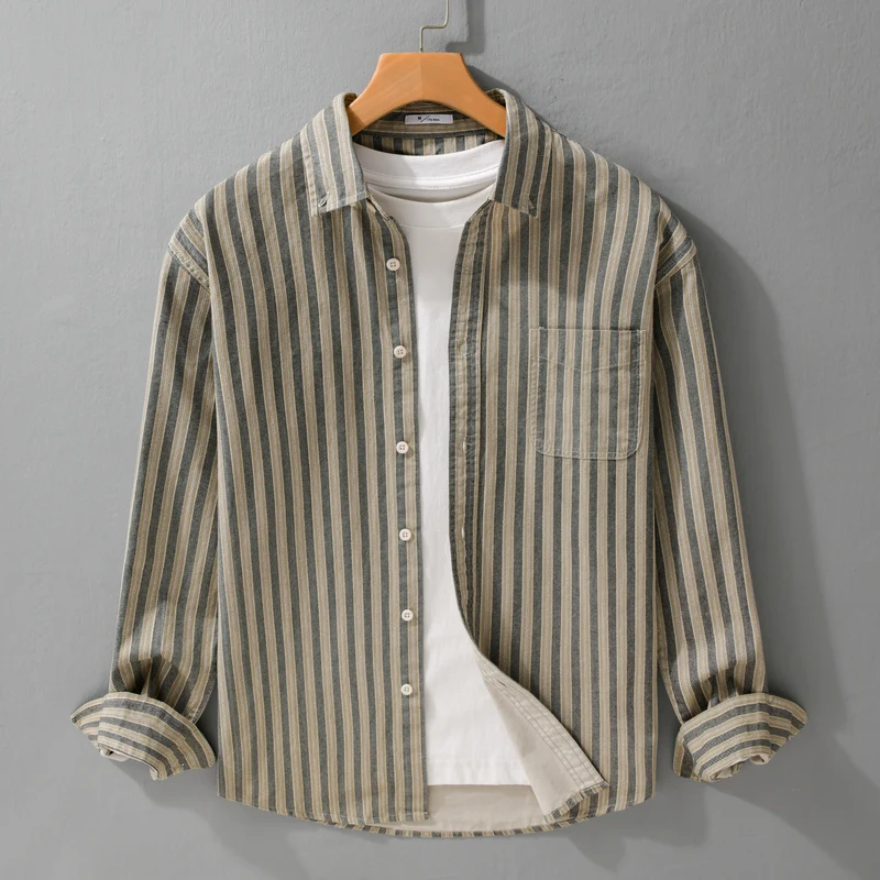 Herren Hemd mit Button-Down-Kragen aus atmungsaktivem Leinen-Baumwollmix in Relaxed-Passform Drune