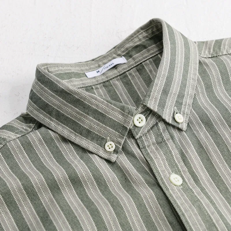 Herren Hemd mit Button-Down-Kragen aus atmungsaktivem Leinen-Baumwollmix in Relaxed-Passform Drune