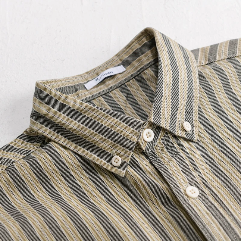 Herren Hemd mit Button-Down-Kragen aus atmungsaktivem Leinen-Baumwollmix in Relaxed-Passform Drune