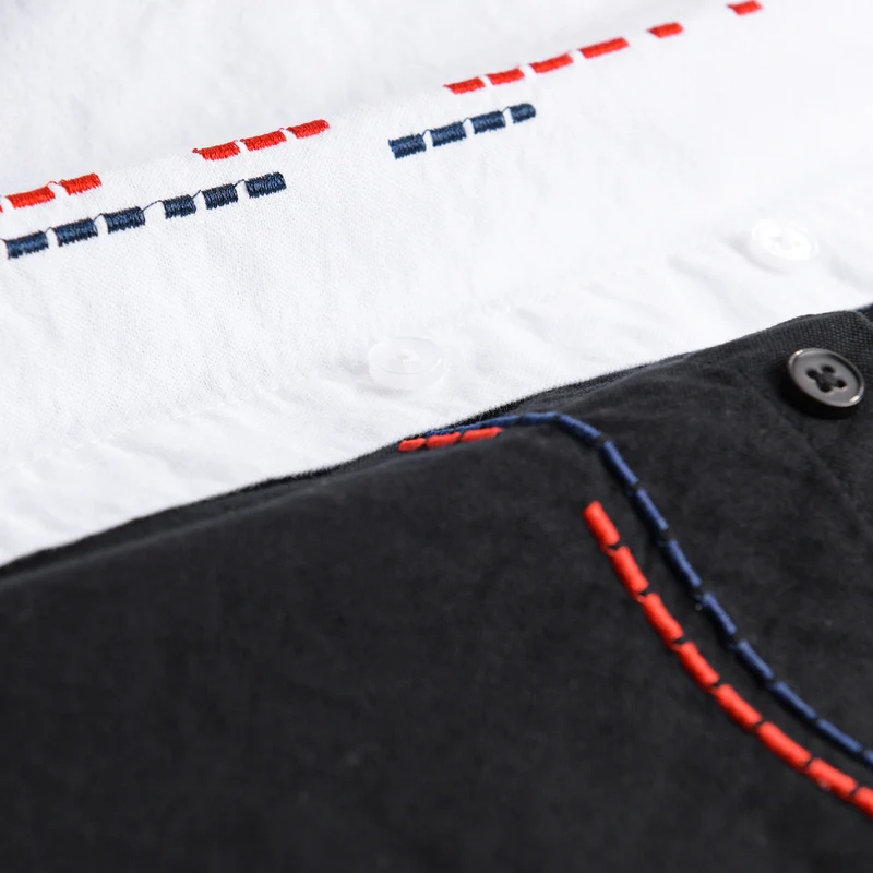 Herren Hemd im Relaxed-Fit mit Brusttasche und seitlicher Zierstickerei Drune