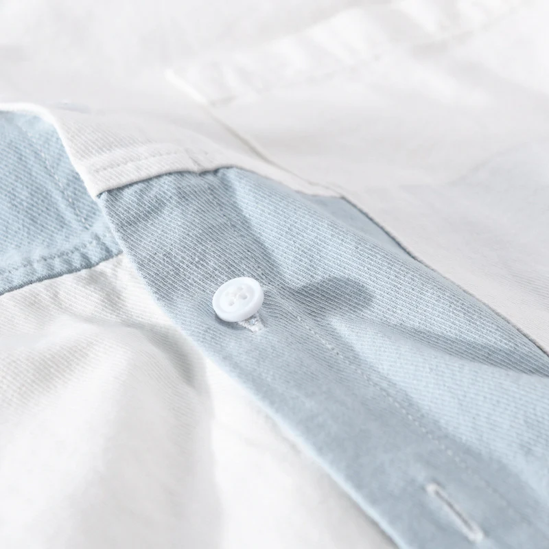 Herren Hemd im Colorblock-Look aus leichtem Baumwollmix mit Kentkragen Drune