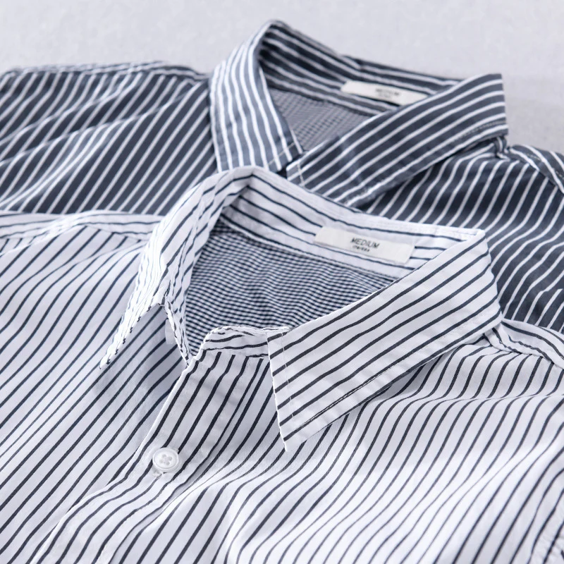 Herren Gestreiftes Overshirt mit Farbblock‑Einsätzen und aufgesetzter Brusttasche Drune