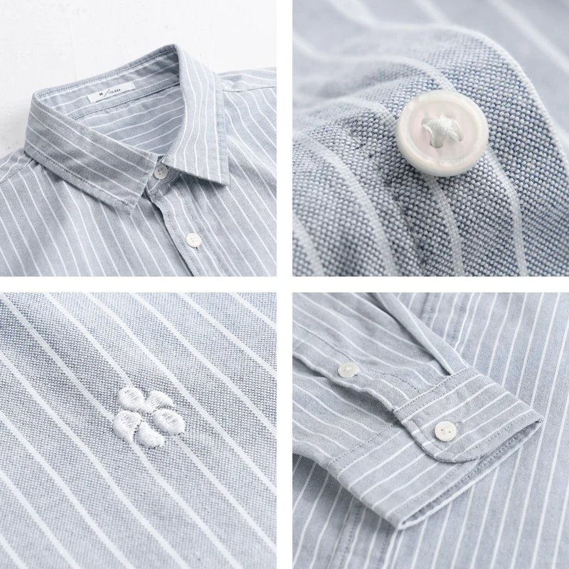 Herren Gestreiftes Layering-Hemd aus feinem Oxford-Baumwollstoff mit entspanntem Schnitt Drune