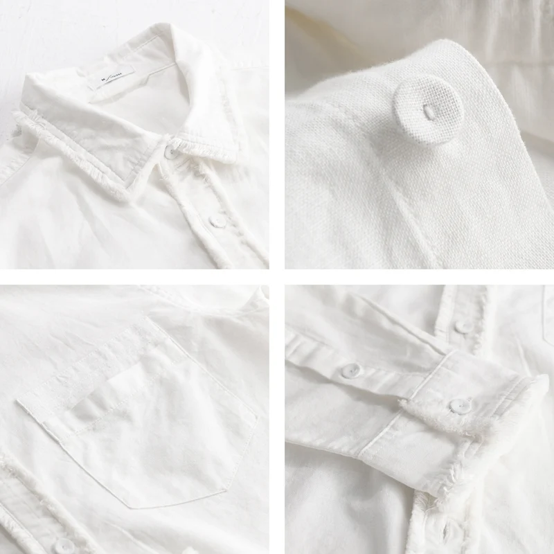 Herren Fransen-Overshirt aus Baumwollmix mit Brusttasche und Knopfleiste Drune