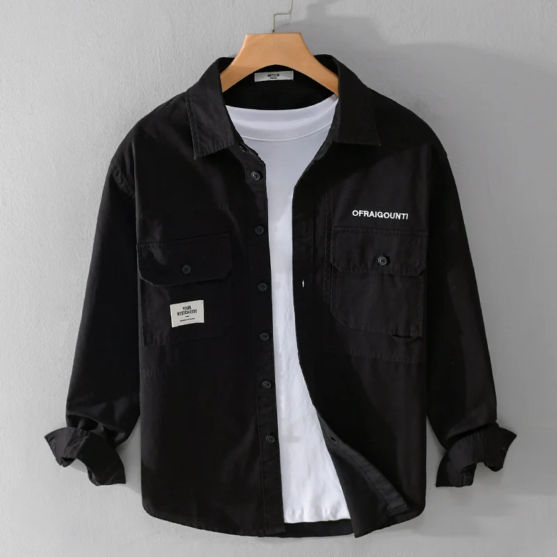 Herren Field-Overshirt im Military-Stil mit aufgesetzten Brusttaschen und relaxed Fit Drune